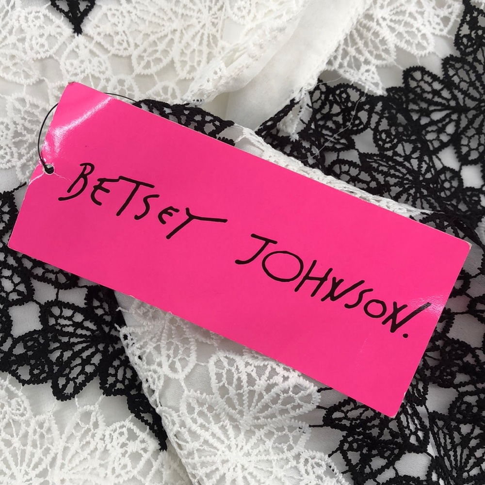 Betsey Johnson Black & White Lace Dress, NWT, 10 - Picture 8 of 10